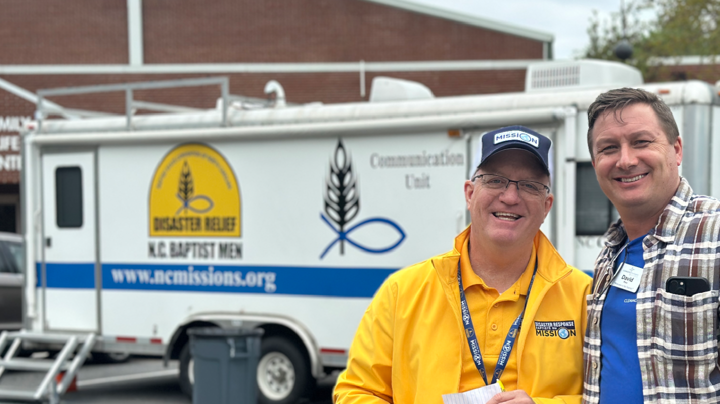 Church members serving with NC Baptist Disaster Relief to provide disaster response, relief, and the love of Christ to communities in need.