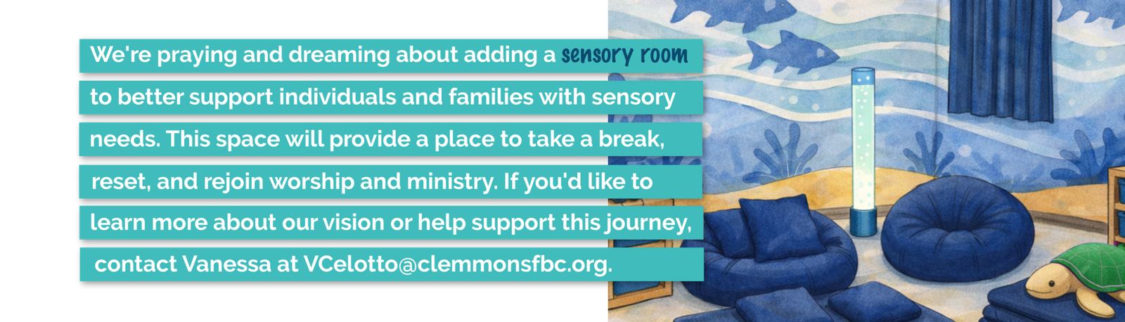 Clemmons First Baptist Church is developing a sensory room to better support neurodivergent individuals and families during worship and ministry.