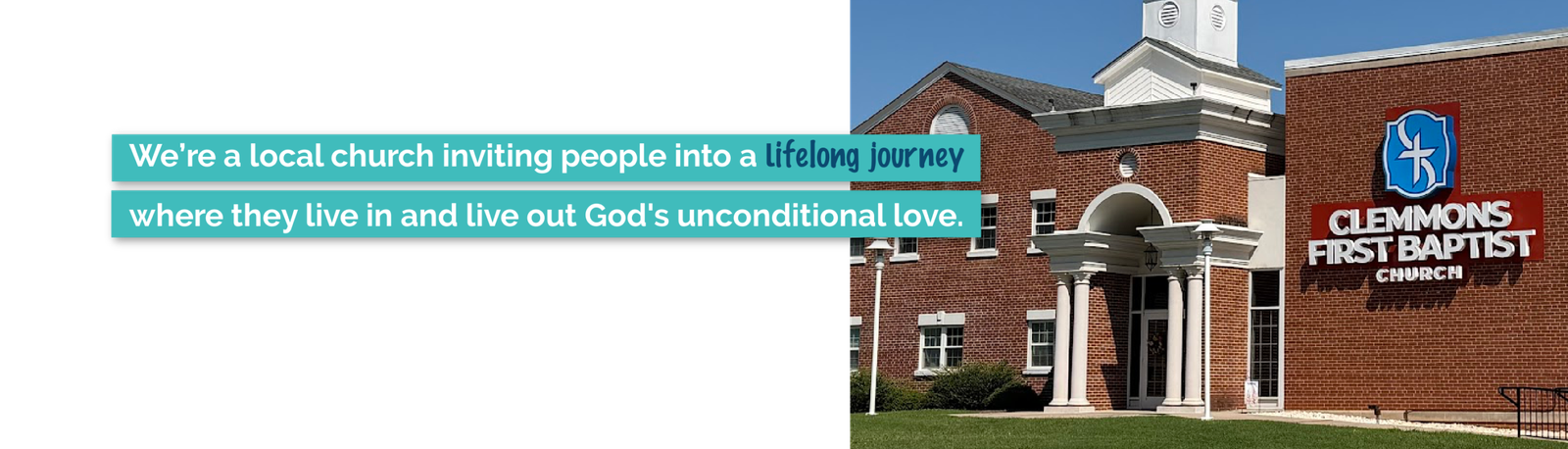 We're a local church inviting people into a lifelong journey where they live in and live out God's unconditional love.